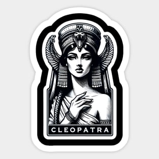 Royal Majesty: Cleopatra in Her Crown Egyptian Queen's Sticker